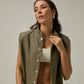 Muse Linen Vest | Olive Green