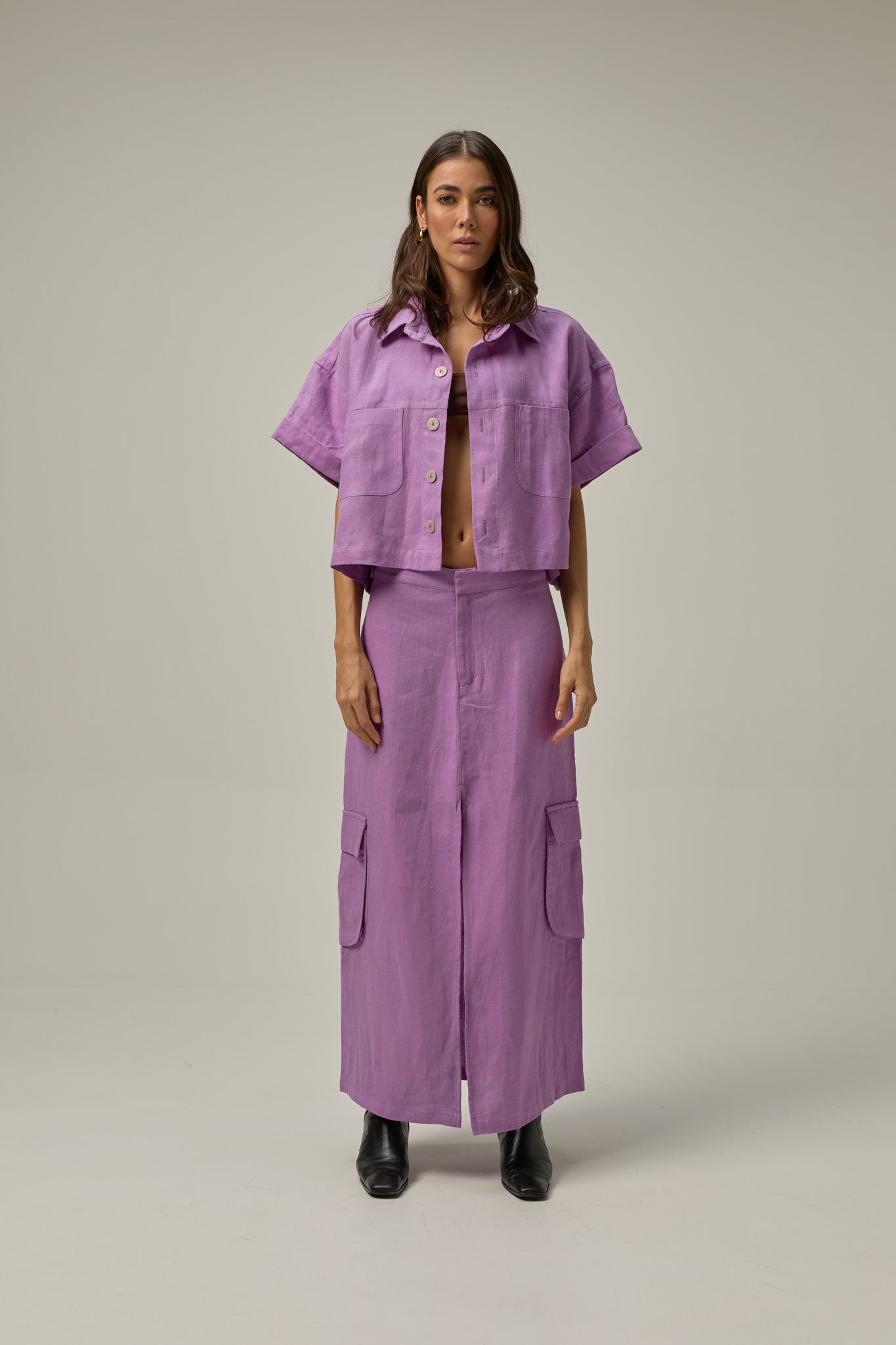 Rise Linen Shirt | Grape Purple