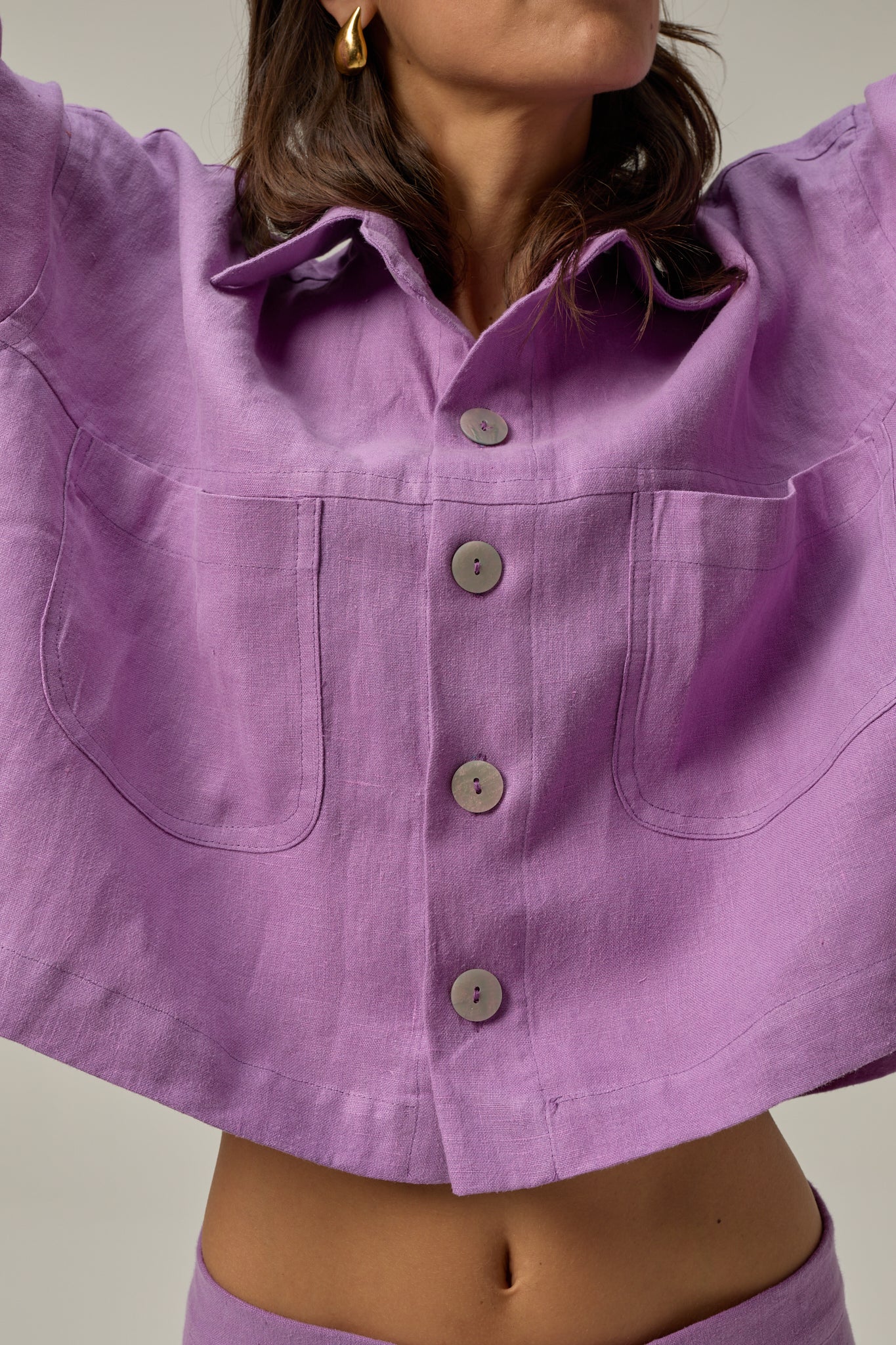 Rise Linen Shirt | Grape Purple