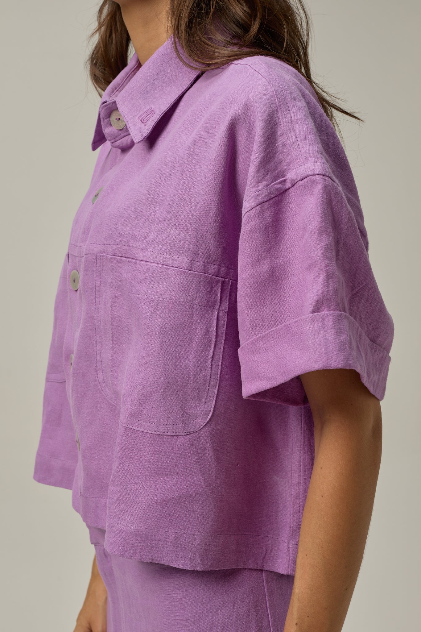 Rise Linen Shirt | Grape Purple