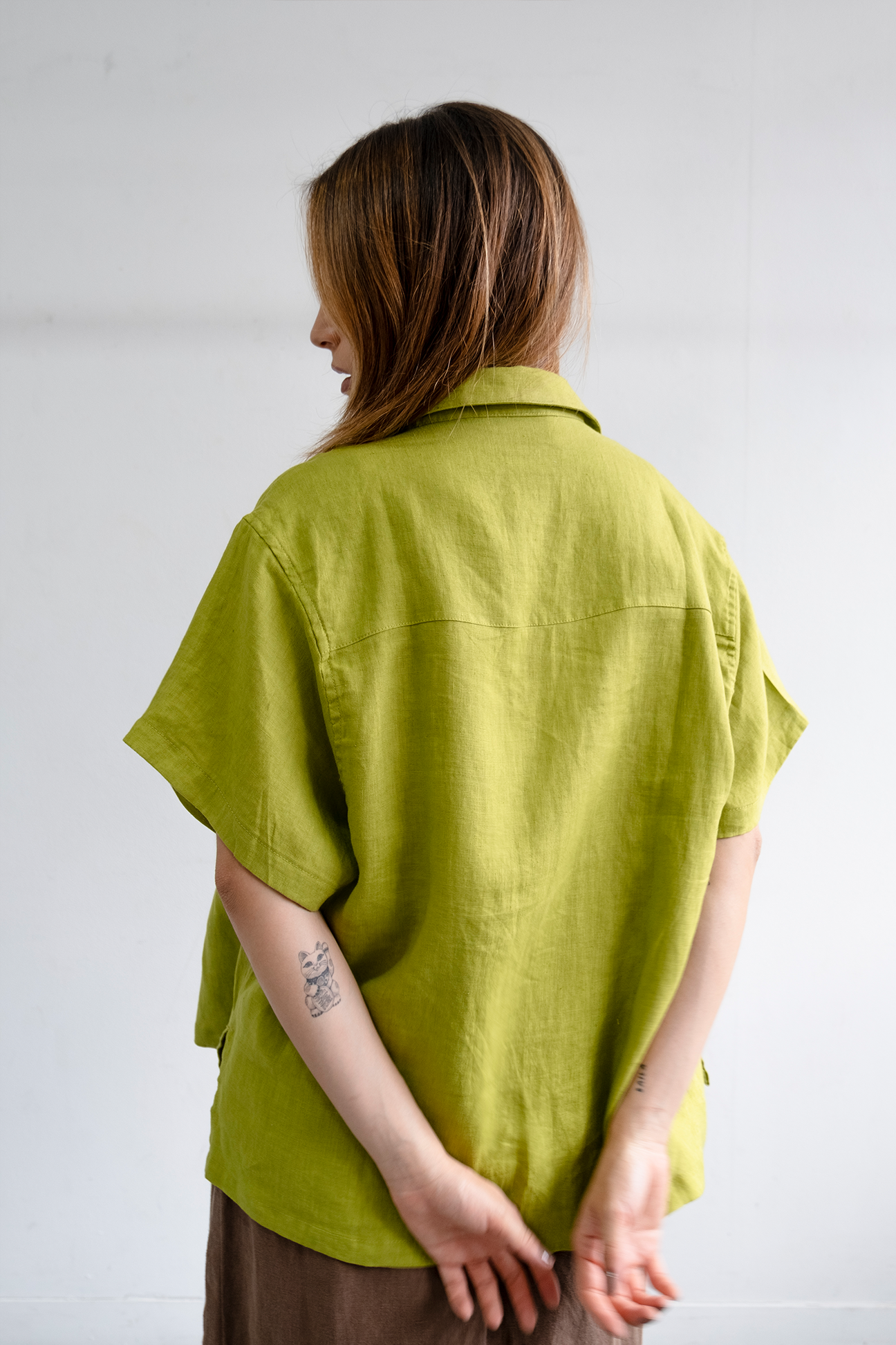 Isla Linen Shirt | Pear Green