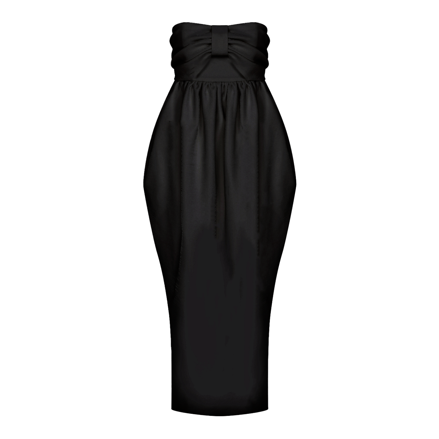 Jeanne Balloon Midi Dress in Black