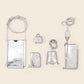 YARI 2.0 - Universal AirPods Case - Crinkled Silver Metallic Leather