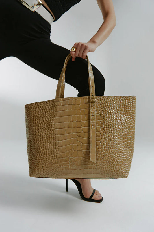 Leather Tote Beige bag