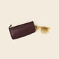 MAKALU - Bordeaux leather glasses case & burgundy leather braiding