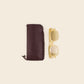MAKALU - Bordeaux leather glasses case & burgundy leather braiding