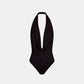Draped One Piece with V-Neck (Limited Edition) Black - Miriam