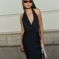 Draped One Piece with V-Neck (Limited Edition) Black - Miriam
