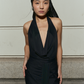 Draped One Piece with V-Neck (Limited Edition) Black - Miriam