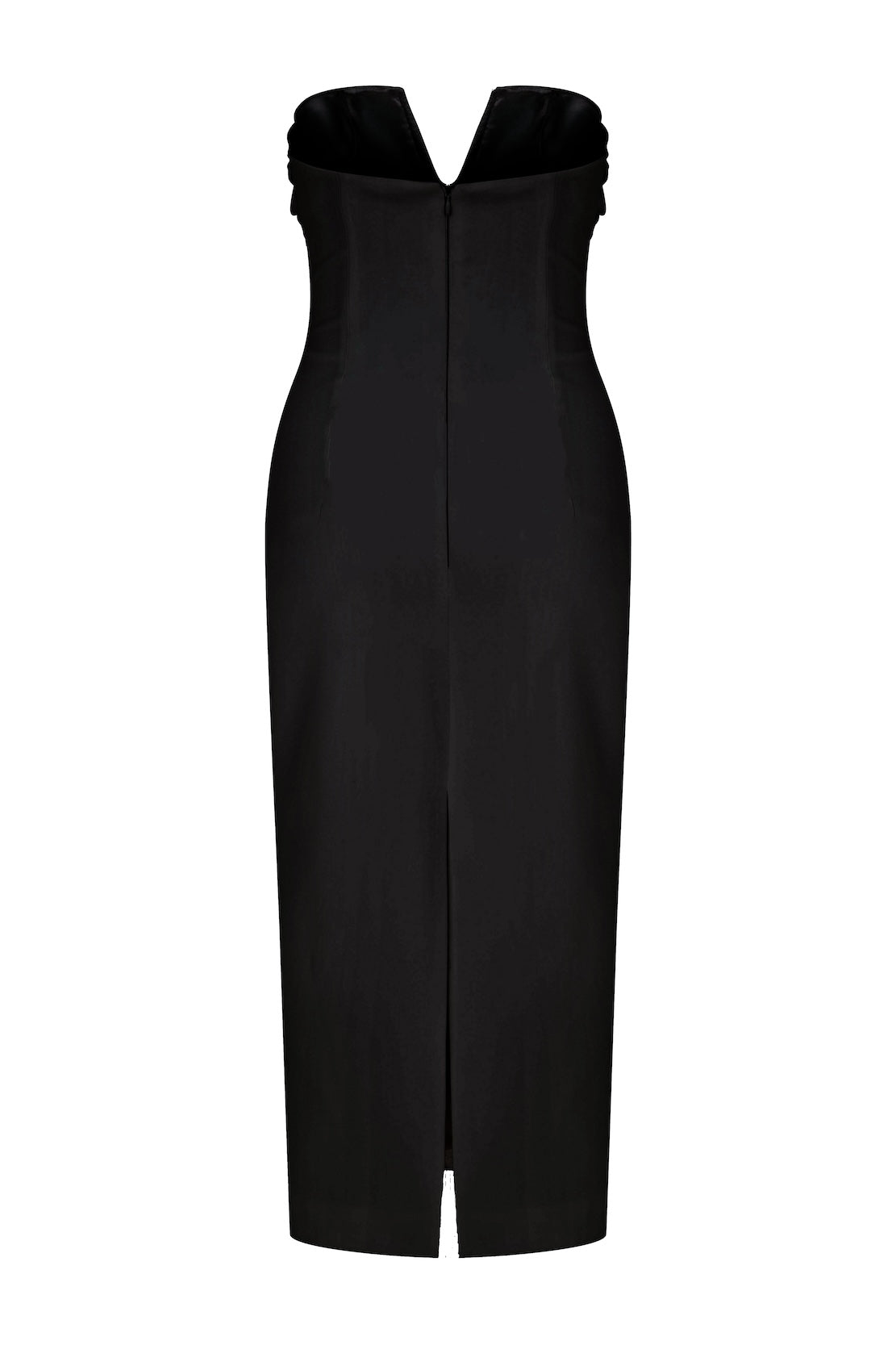 Miora Crepe Midi Dress in Black