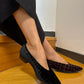 Graphite velvet ballerinas