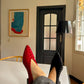 Graphite velvet ballerinas