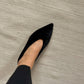 Graphite velvet ballerinas