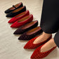 Graphite velvet ballerinas