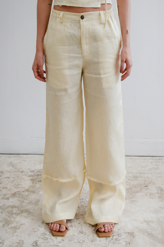 Roca Linen Pant | Butter Yellow