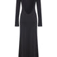 IRIS JERSEY LONG DRESS WITH OPEN BLACK