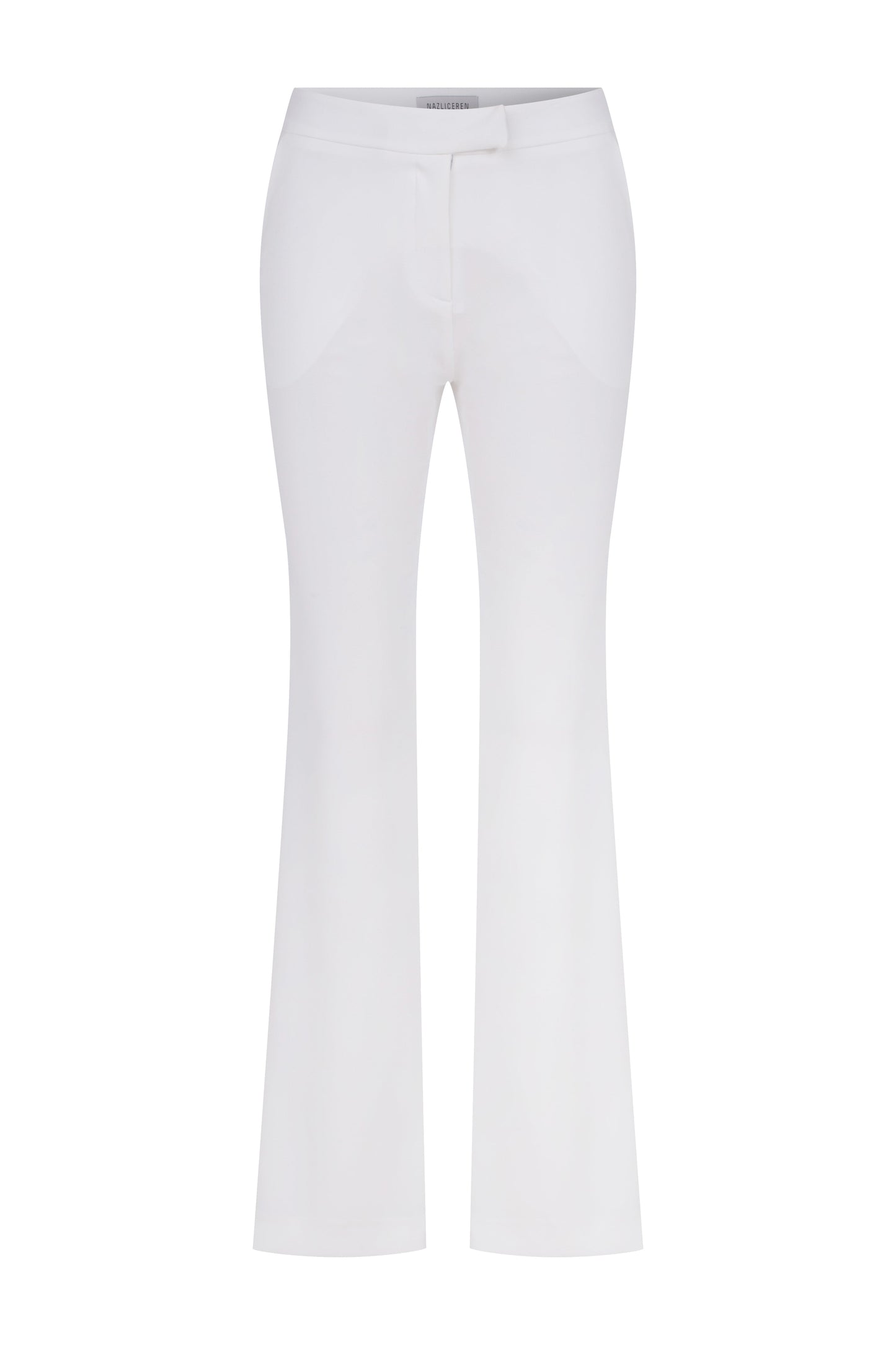 Arced Crepe Trousers in Blanche