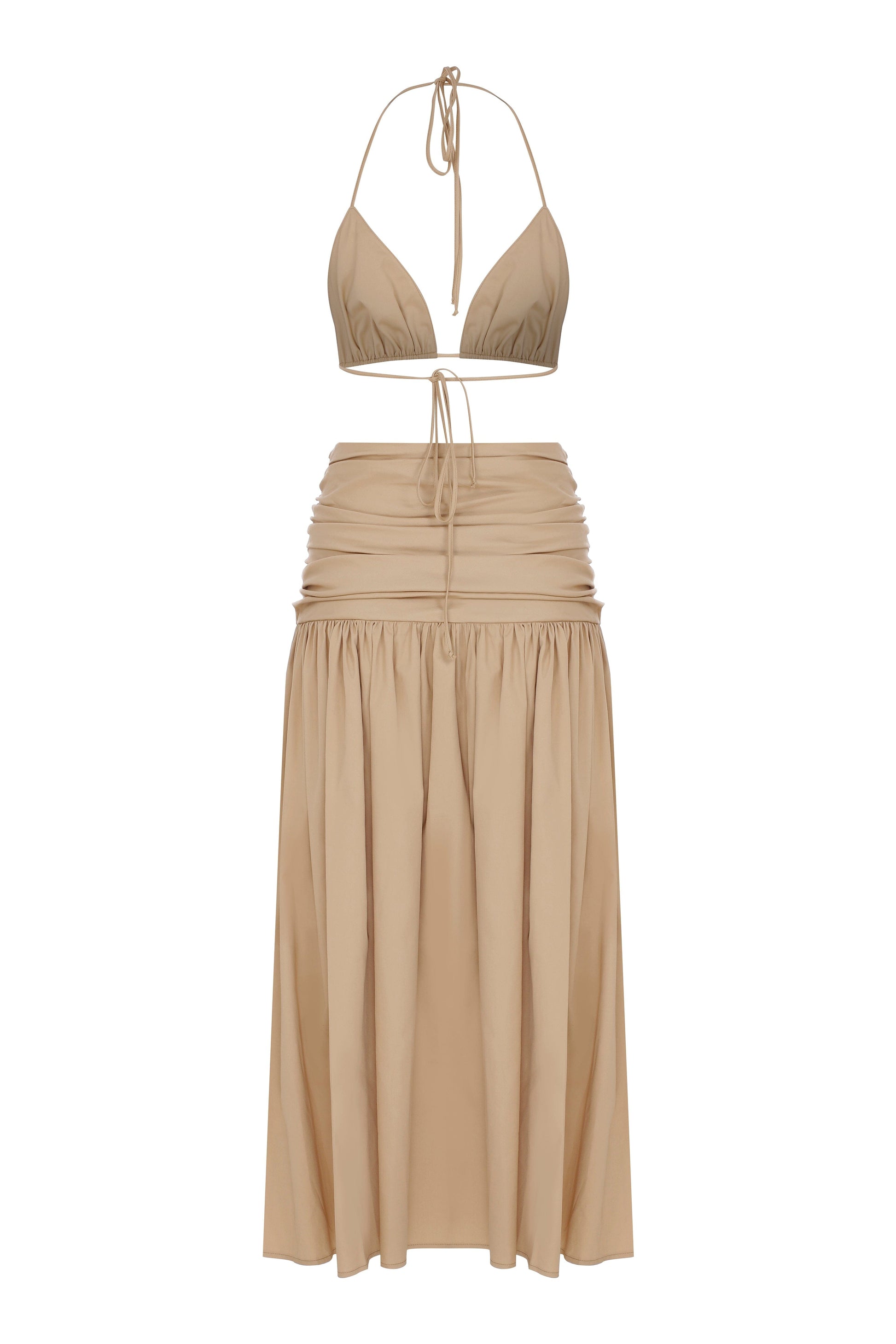 Birdie Rouched Maxi Skirt in Apple Cinnamon Skirts Nazli Ceren 