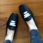 Black Casablanca Raffia Moccasin Sandals Momoc Shoes 