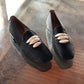 Black Casablanca Raffia Moccasin Sandals Momoc Shoes 