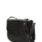 Black Coconut Embossed Leather Flap Crossbody Bag Handbags Leandra 