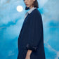 Boxy Navy Blue Oversize Jacket Nazli Ceren 