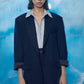 Boxy Navy Blue Oversize Jacket Nazli Ceren 