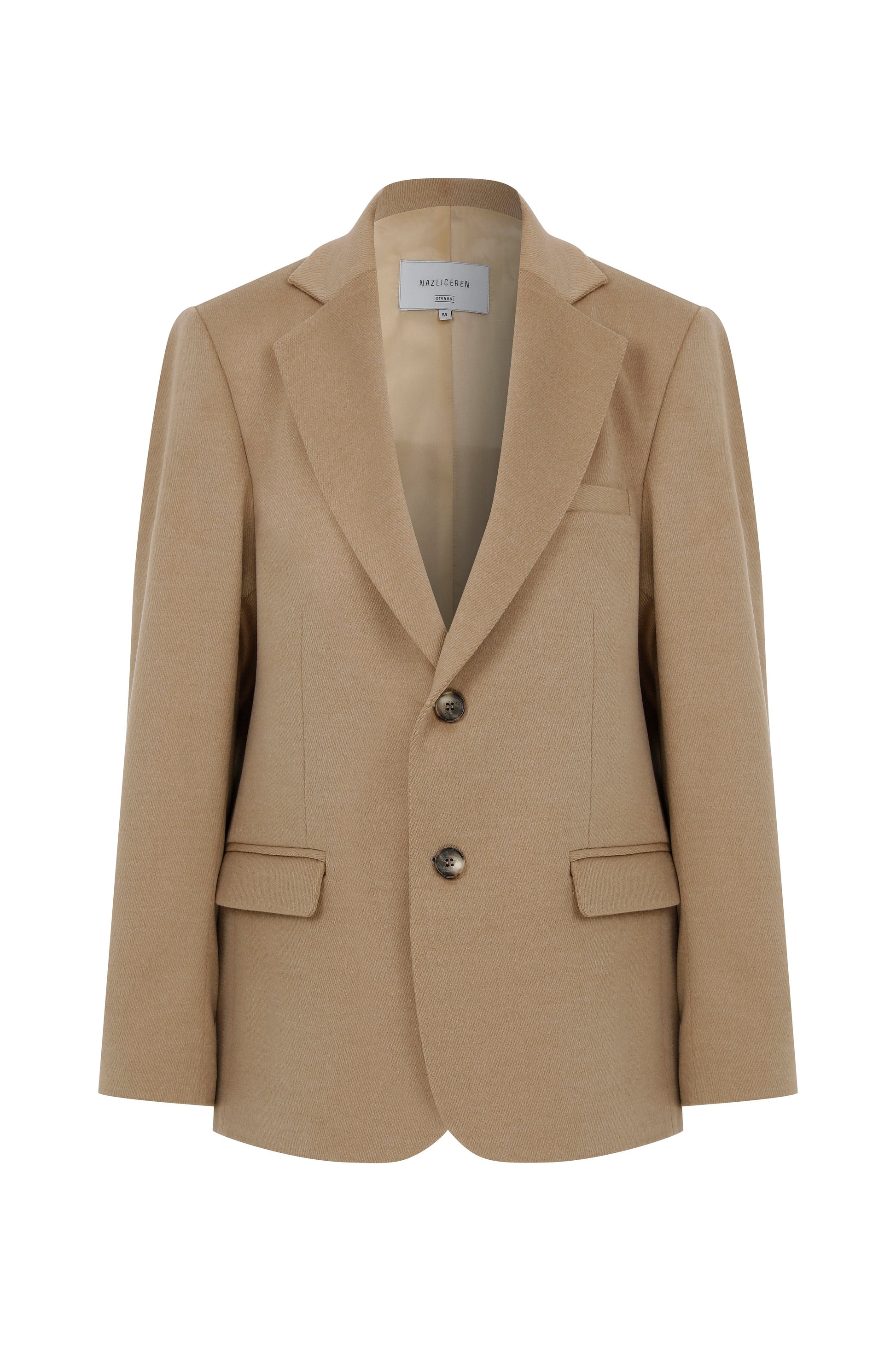 Boxy Wool Blazer in Camel Nazli Ceren 