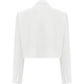 Boxy Satin Cropped Jacket in Vanilla Ice