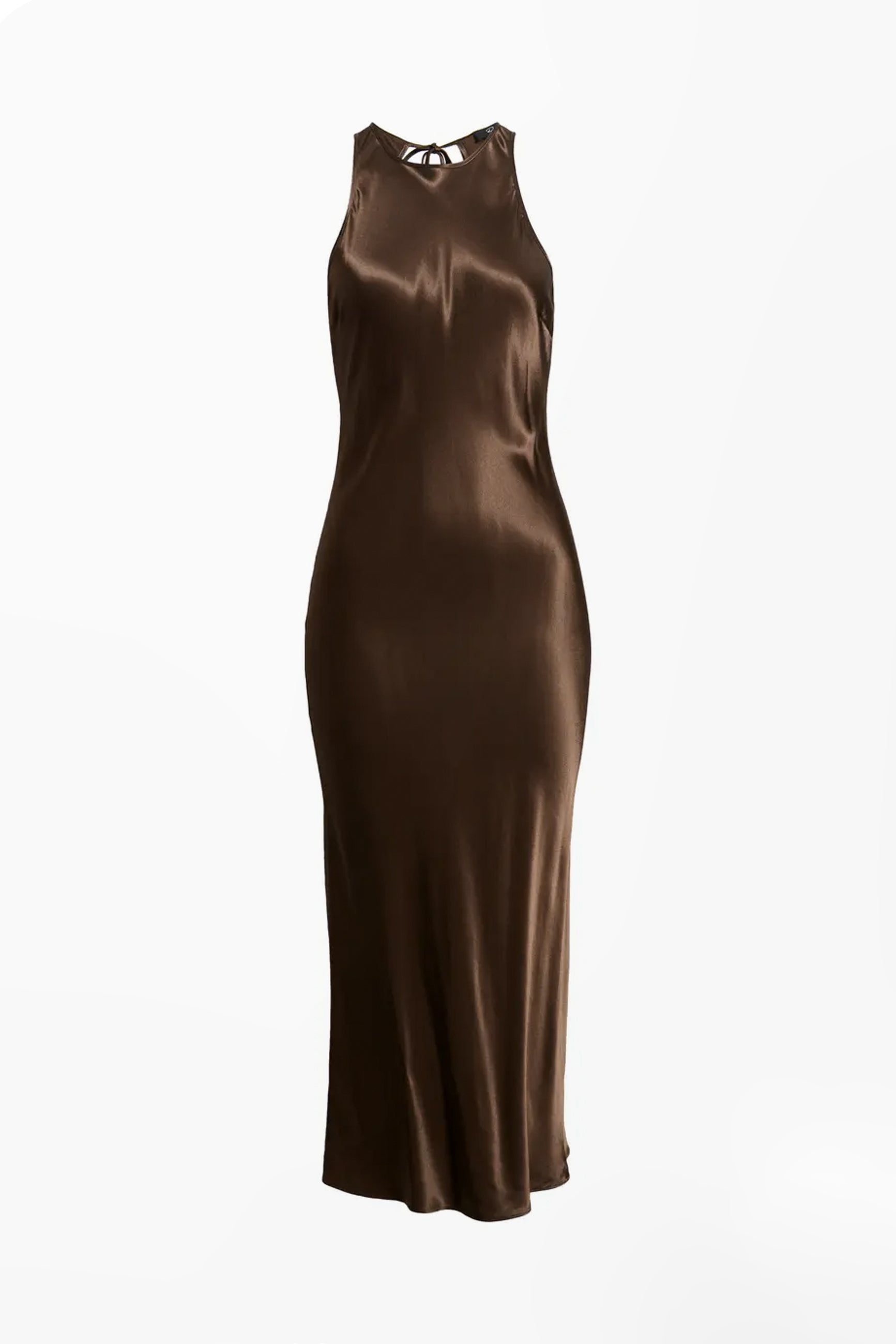 Satin Brown Midi Dress - FELIPE ALBERNAZ LabelRow Satin Brown Midi Dress - FELIPE ALBERNAZ LabelRow