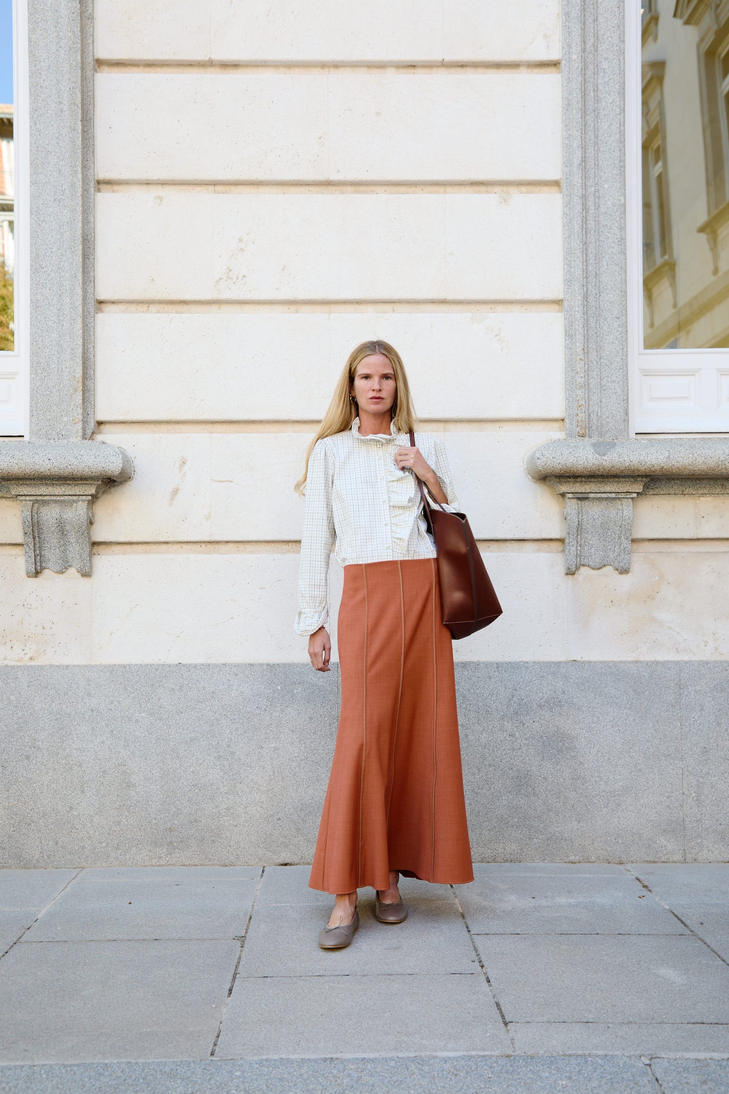 Orange Wool Skirt