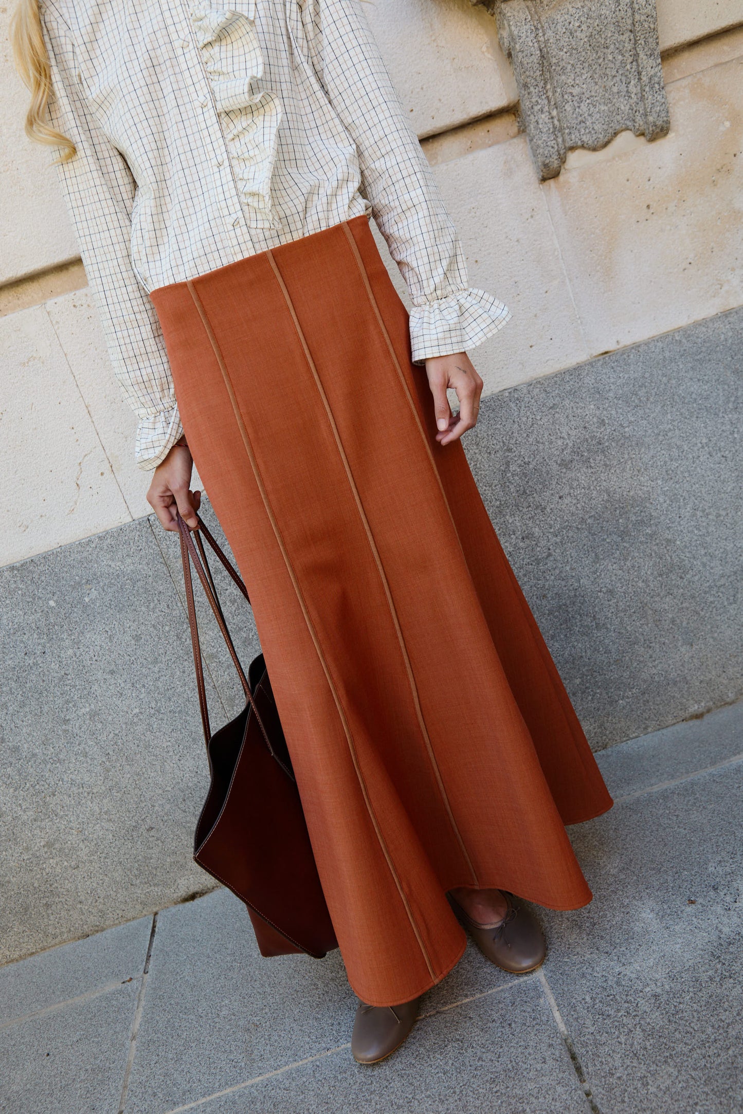 Orange Wool Skirt