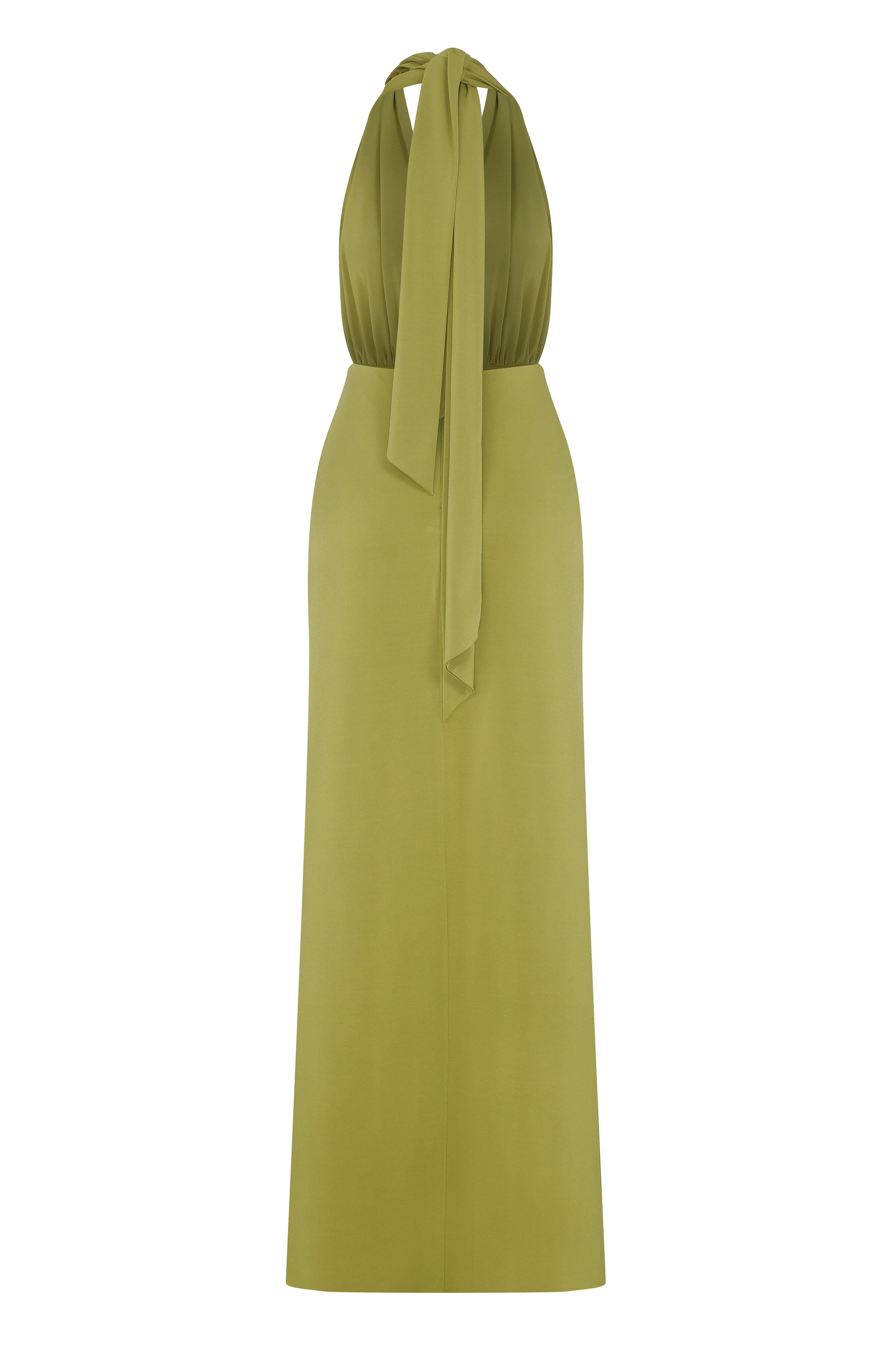 Ines Jersey Long Dress in Green Glow Dresses Nazli Ceren 