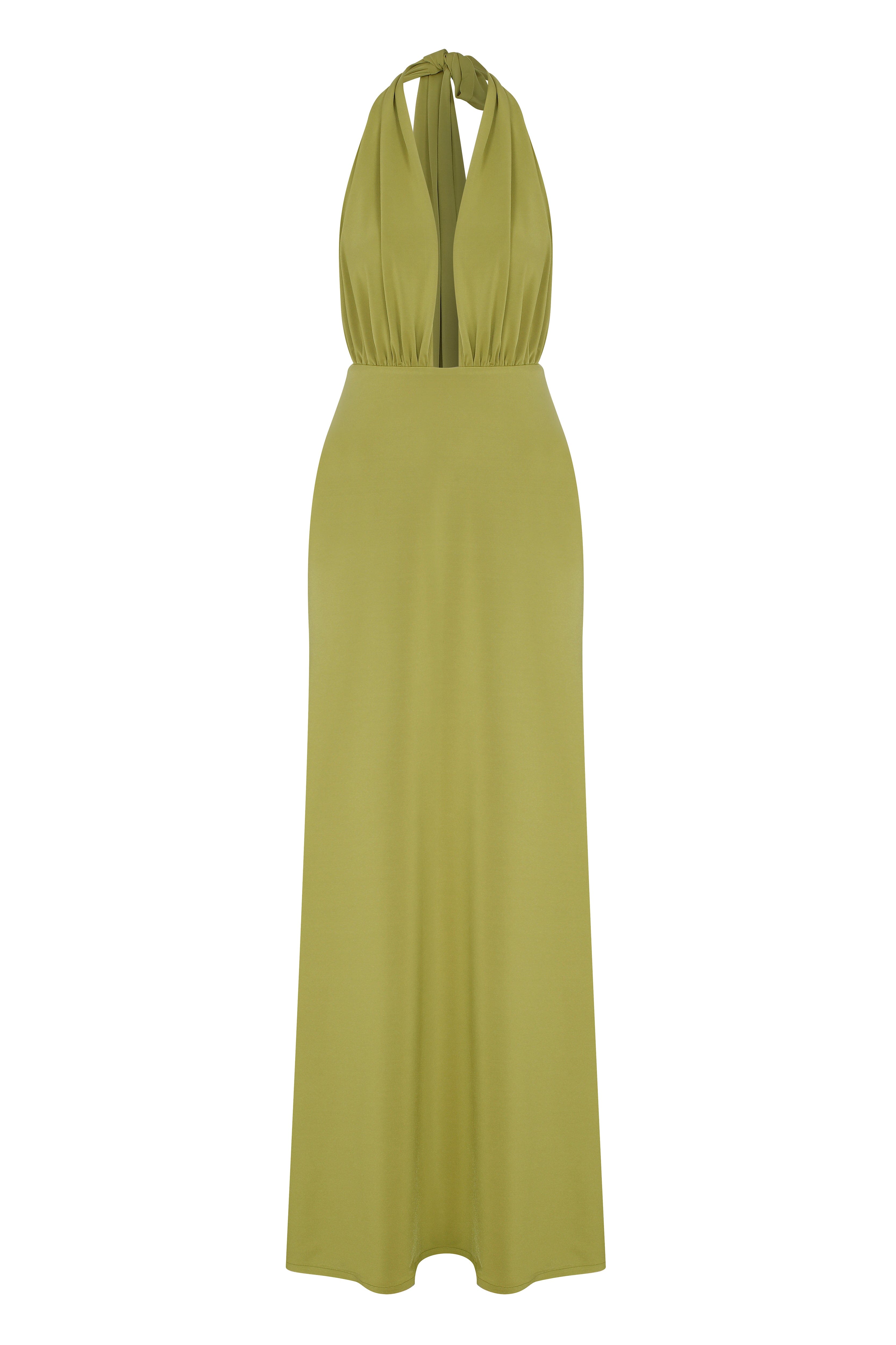 Alina khaki plunge maxi dress best sale