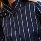 Black and Silver Striped Bow Shirt