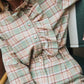 Blusa Volantes Cuadros Pastel