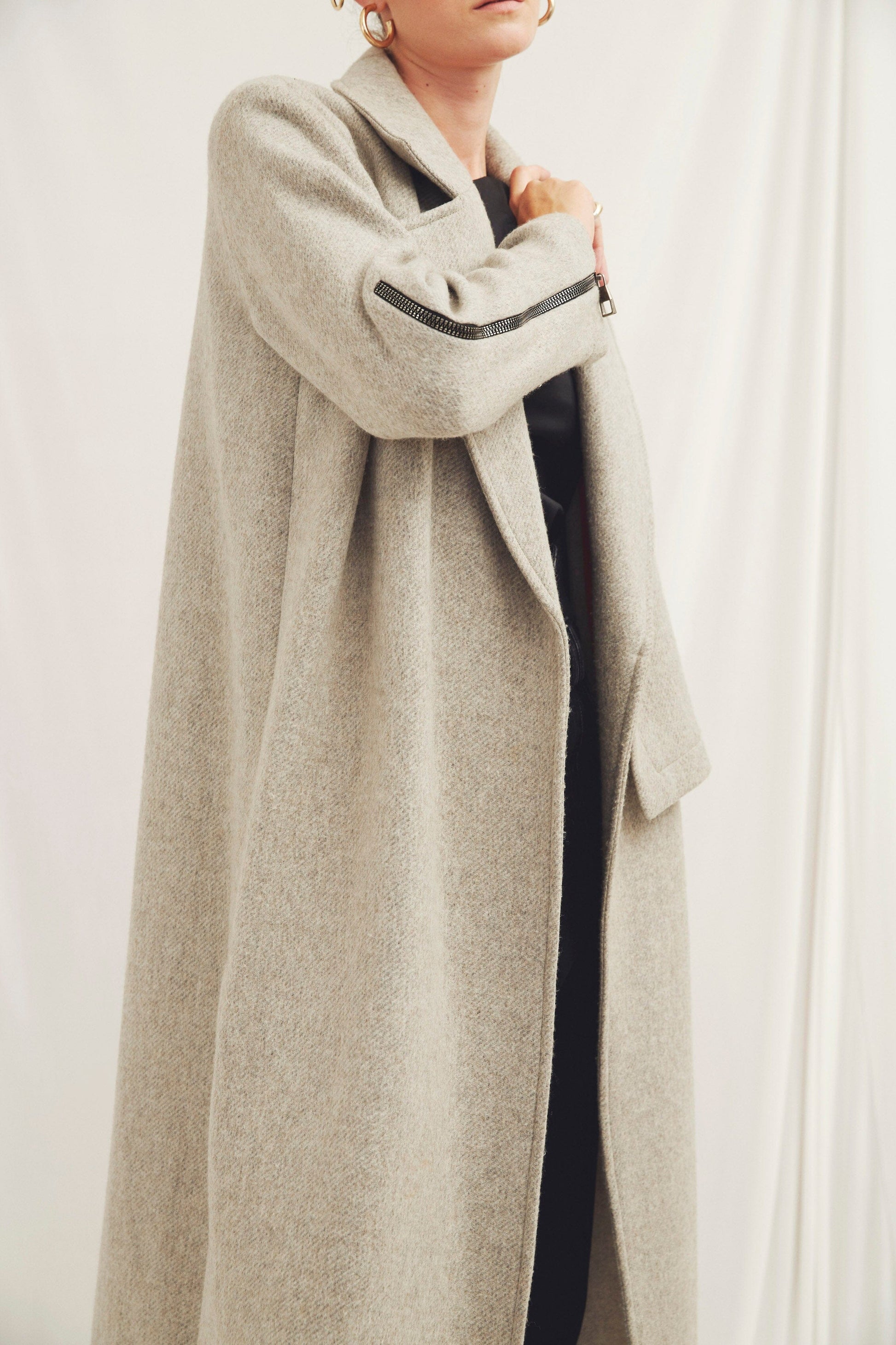Isha Wool Blend Long Coat Nazli Ceren 