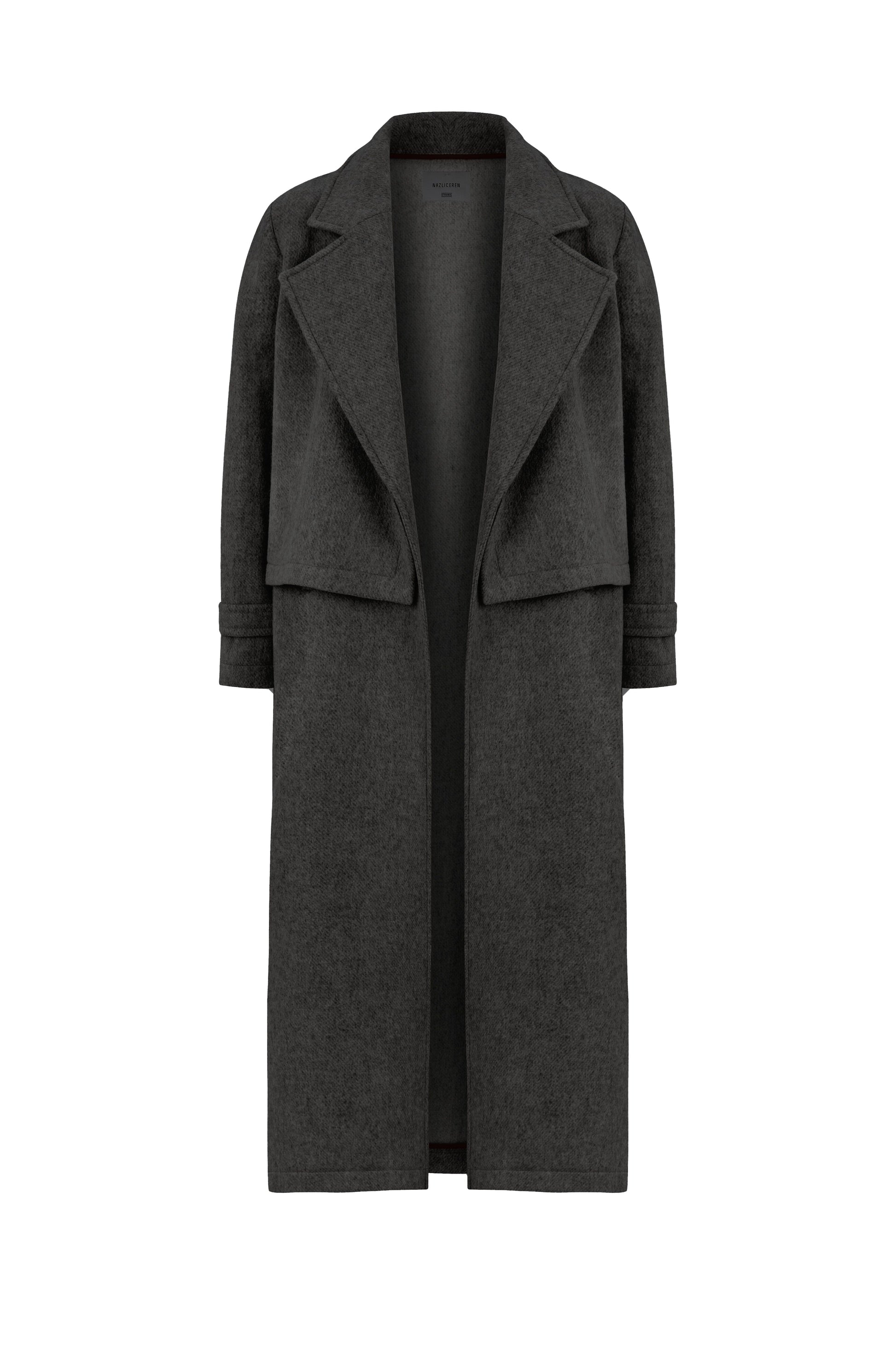 Isha Wool Coat In Dark Grey Coats & Jackets Nazli Ceren 