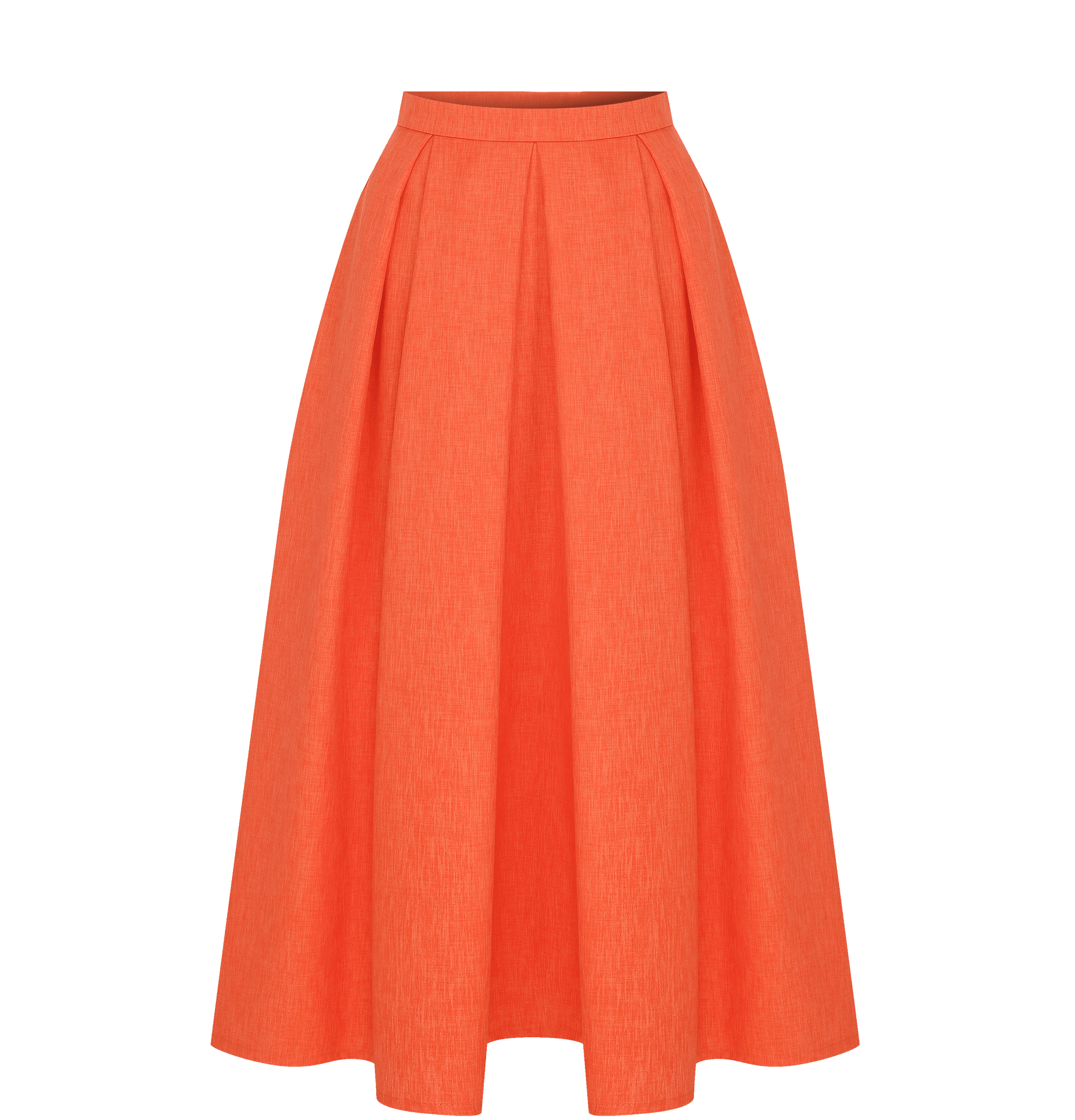 June Midi Skirt in Spicy Orange Skirts Nazli Ceren 