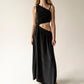 Black Pure Silk Katiusha Long Dress