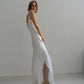 Yman White Hanmade Embroidery Long Slip Dress