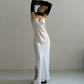 Yman White Hanmade Embroidery Long Slip Dress