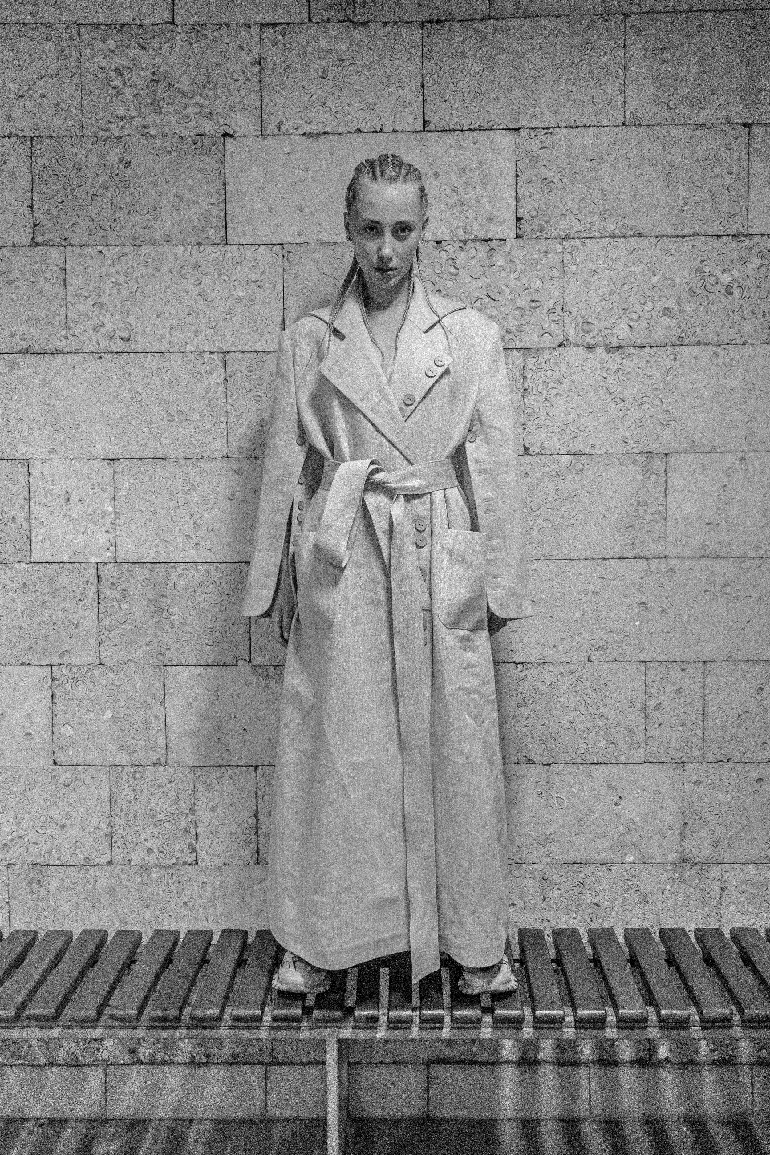 Long linen coat hotsell