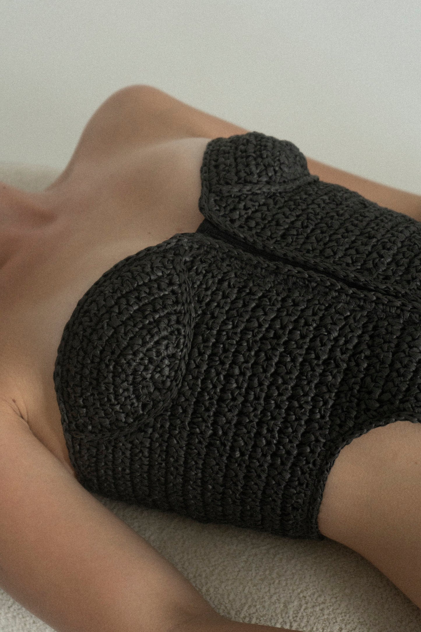 Pyrogov Black Rafia  Handmade Crochet Corset
