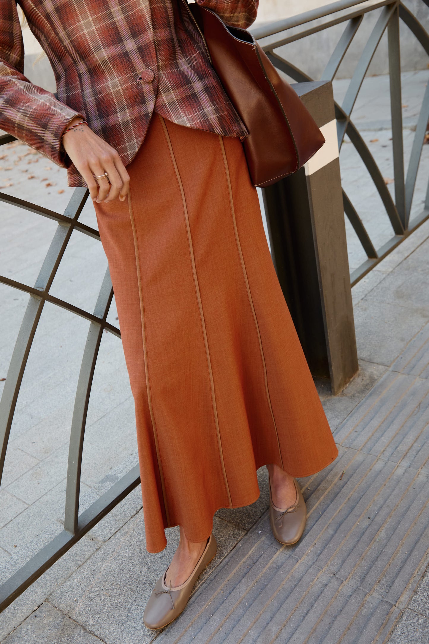 Orange Wool Skirt