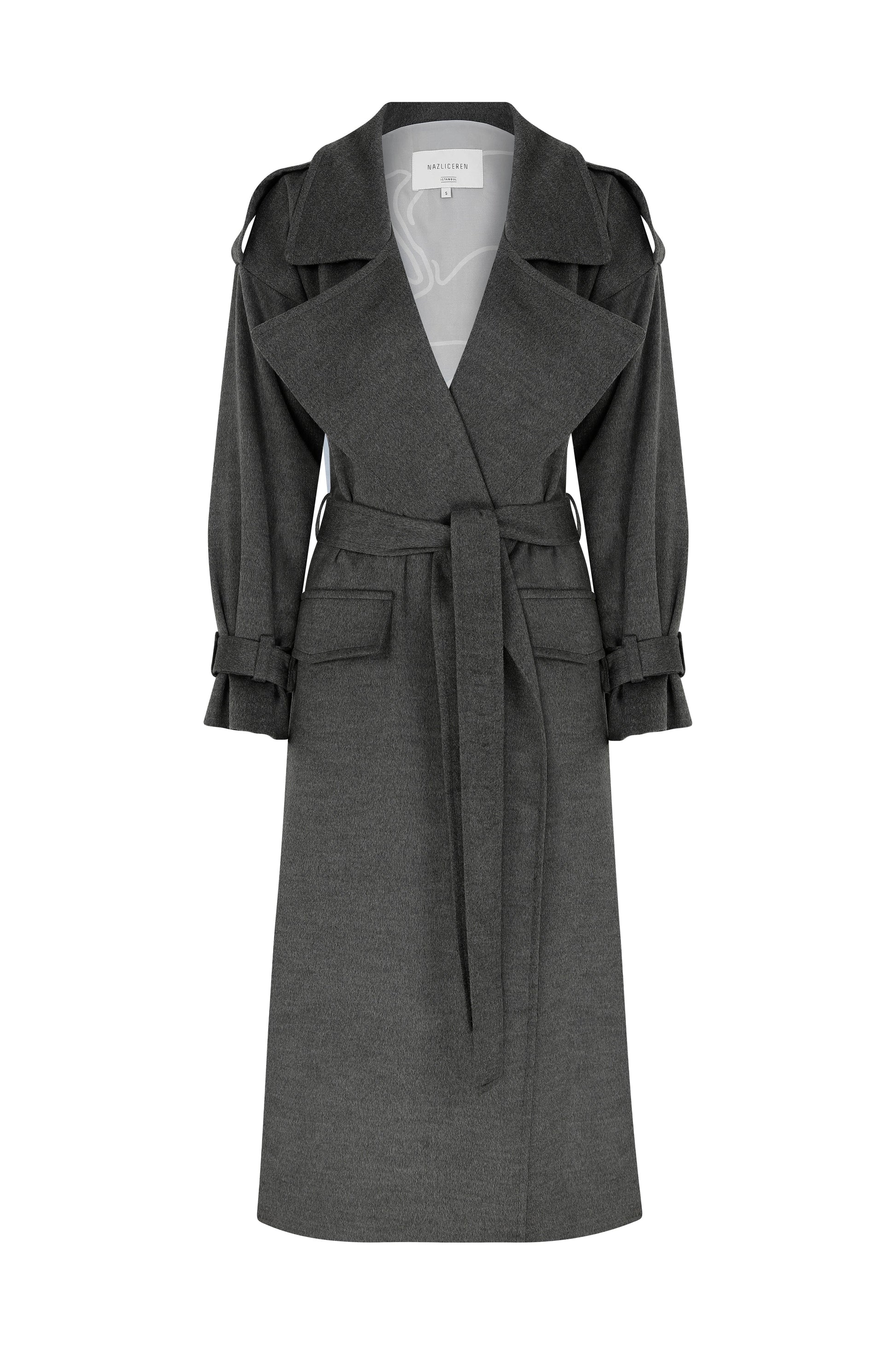 Laura Cashmere Coat in Grey Coats & Jackets Nazli Ceren 