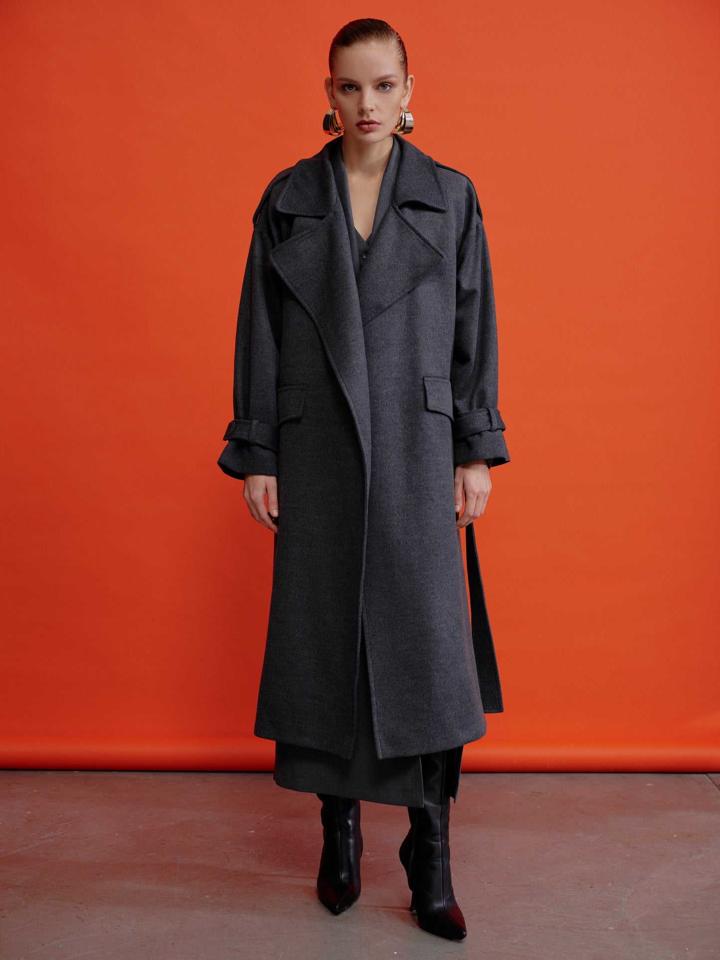 Laura Cashmere Coat in Grey Coats & Jackets Nazli Ceren 