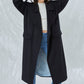 Laura Oversized Coat in Navy Blue Nazli Ceren 