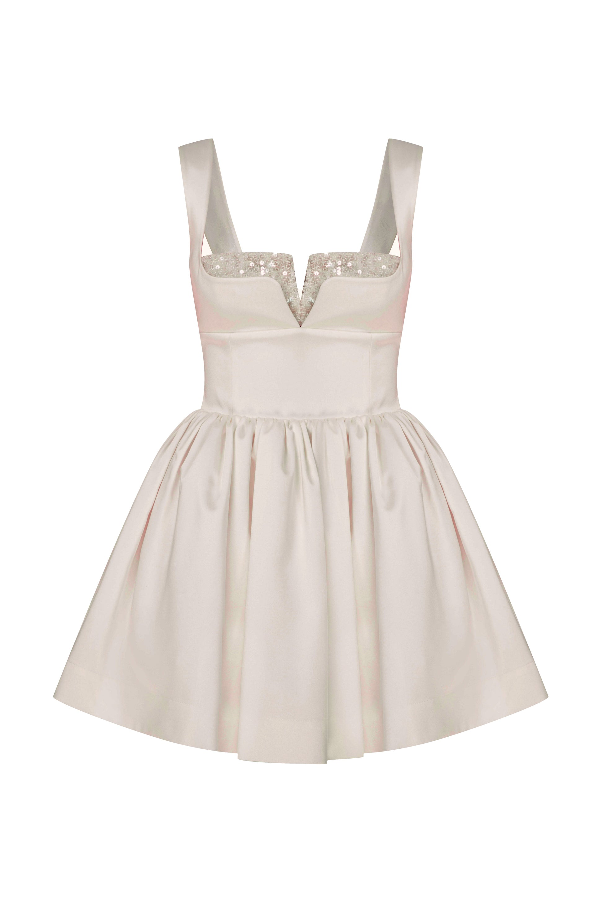 leanne satin mini dress Leanne Satin Mini Dress in Lily White LabelRow