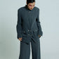 Light Weight Cotton Knit Long Wide Trousers Dark Grey Trousers Women Relax Baby Be Cool 